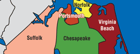 regional map of tidewater hampton roads